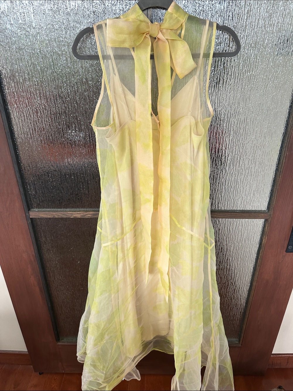 STAUD Auden Dress Sheer High-Neck A-Line Dress in Pale Yellow size M - Picture 11 of 11